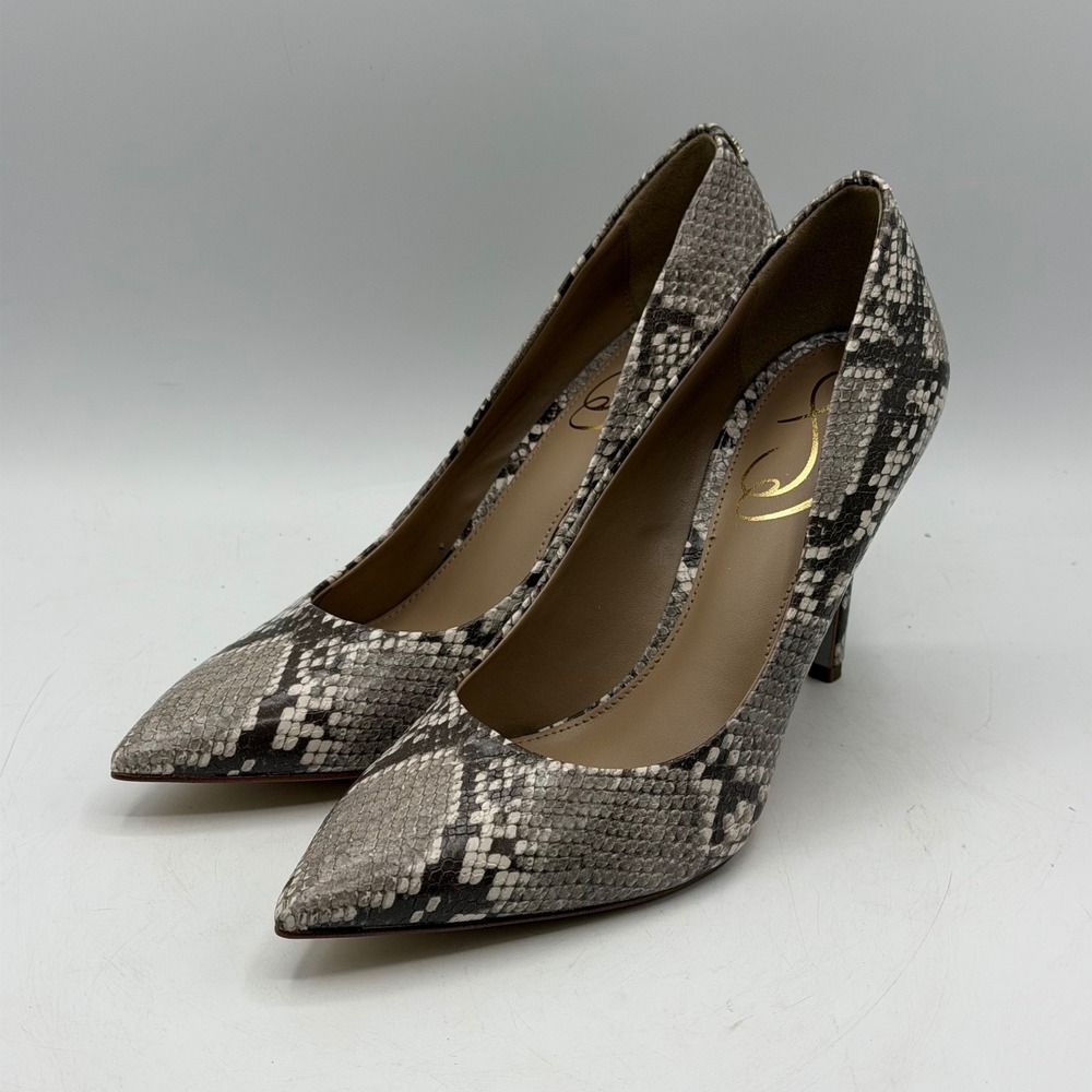 Sam Edelman Hazel Snakeskin Pumps Pointed Toe Stiletto Heels Womens Size 6M READ